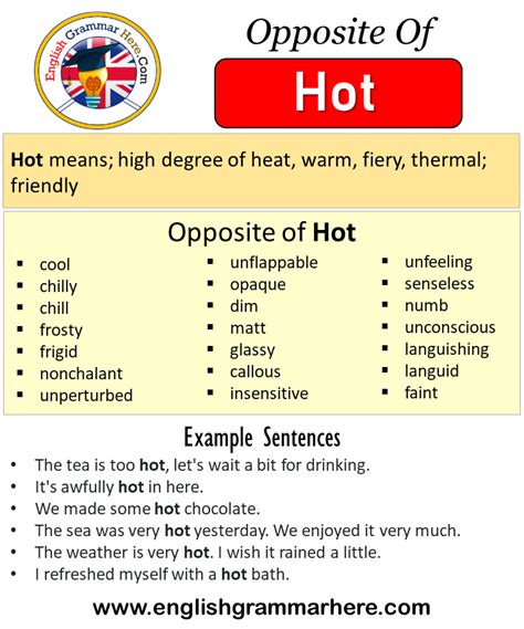 hot antonyms|HOT .